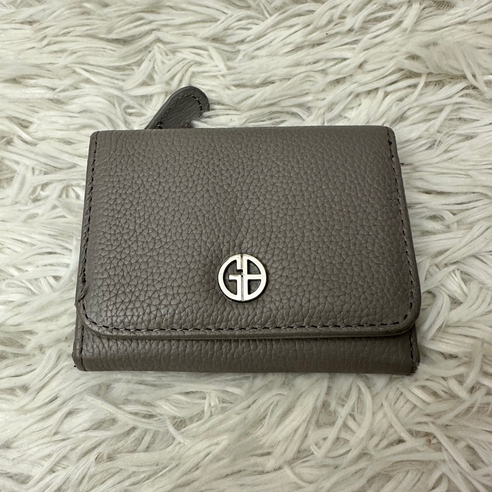 Gray Pebbled Genuine Leather Folding Mini Wallet by Giani Bernini Handy